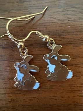 Vintage 70s Aviva Brown‎ Bunny Dangle Earrings